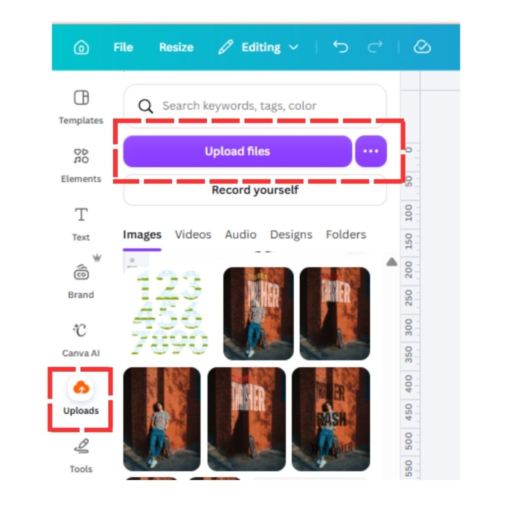upload photo in Canva 