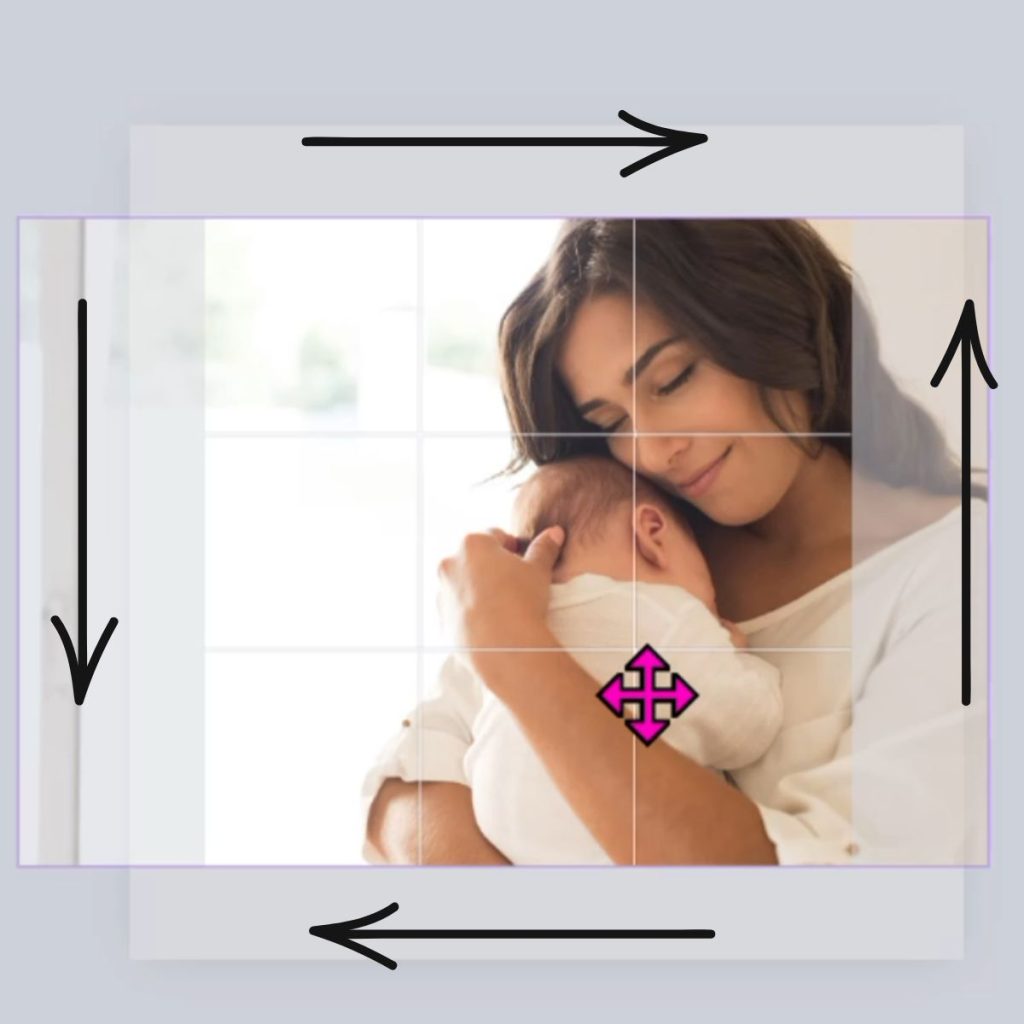 reposition photo in Canva Frame